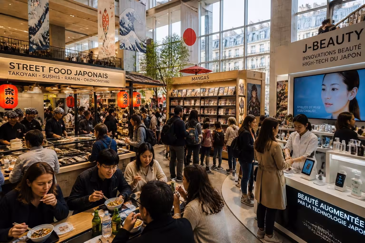 découvrez à la rentrée l'ambiance japonaise dans un grand magasin parisien : street food traditionnelle, mangas incontournables et innovations beauté high-tech pour une expérience unique.